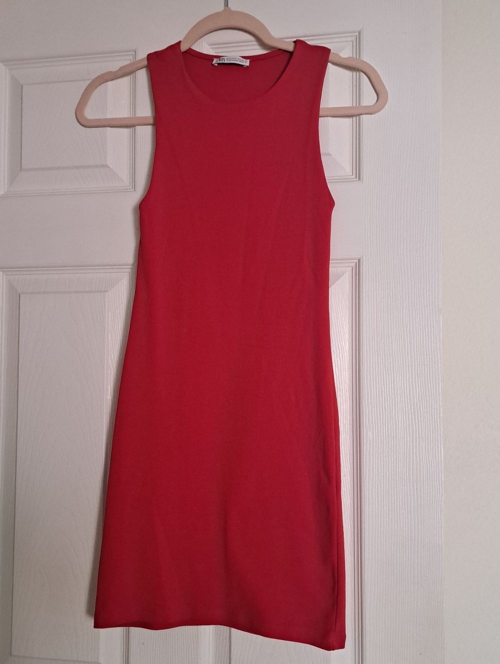 Zara Sleeveless Red Mini Bodycon  Dress Size: S